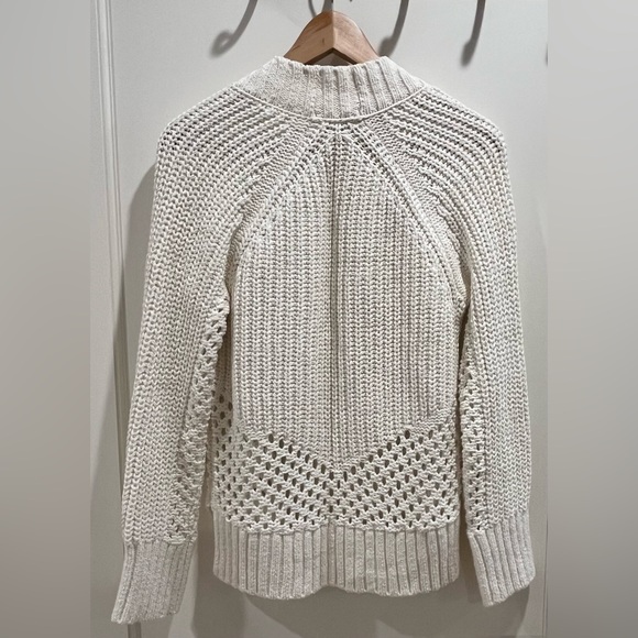 NWOT never worn abercrombie open front cardigan beige XXS open weave detail - Picture 2 of 8